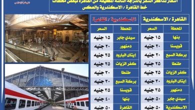 أسعار تذاكر السكك الحديدية