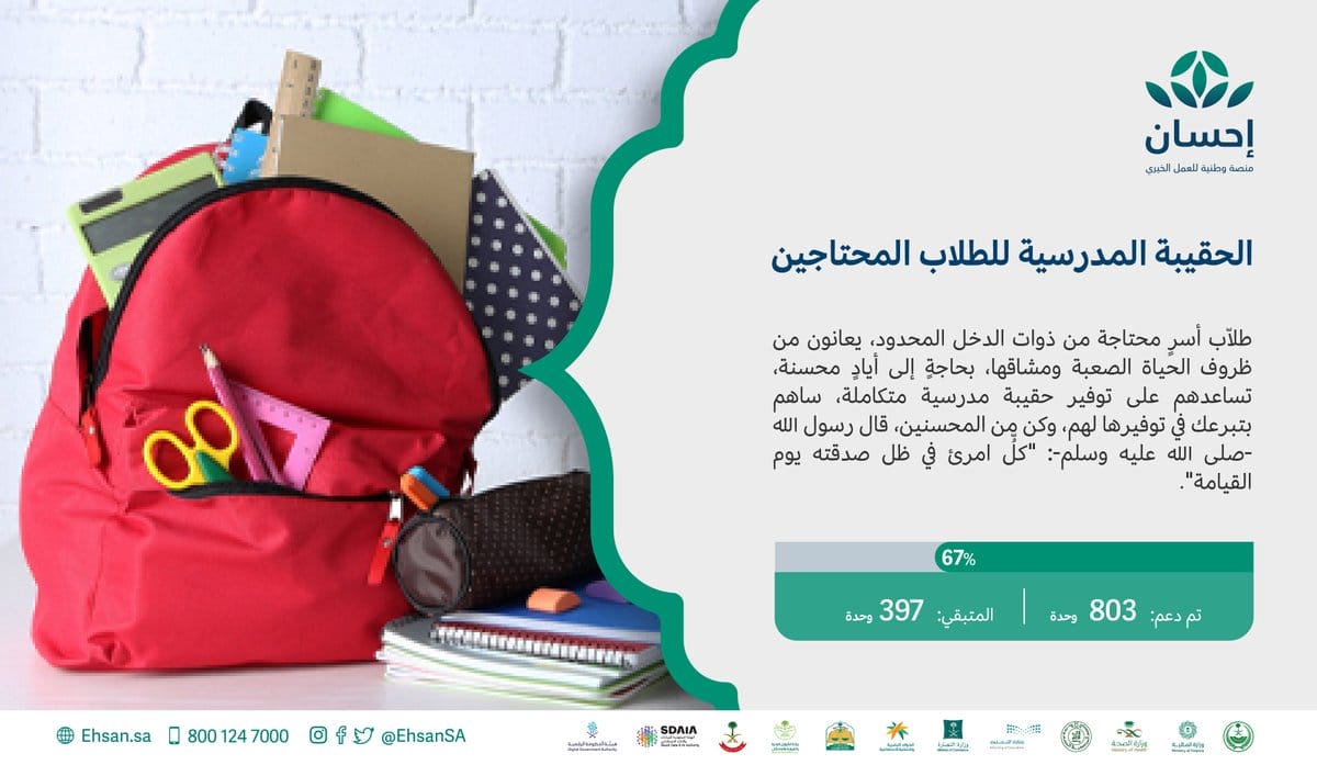 دعم الحقيبة المدرسية 